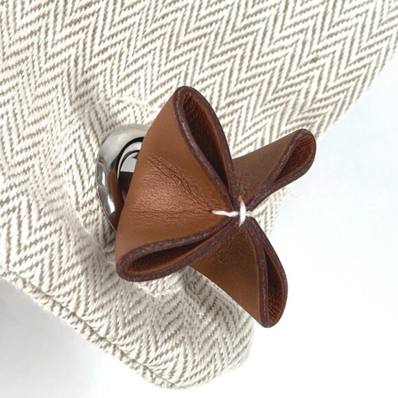 HERMES logo Sac Aline MM Backpack ToileChevron / Barenia Beige/Brown main image 9